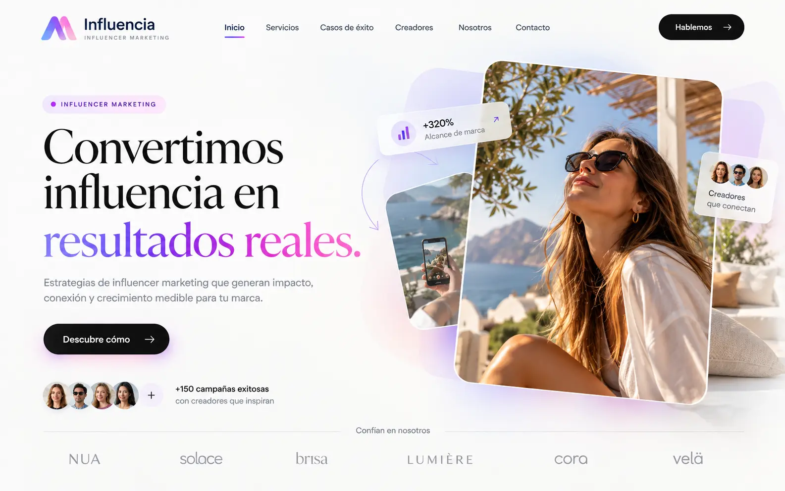 Diseño web para agencia de influencer marketing y creadores de contenido | Jesusmora.es