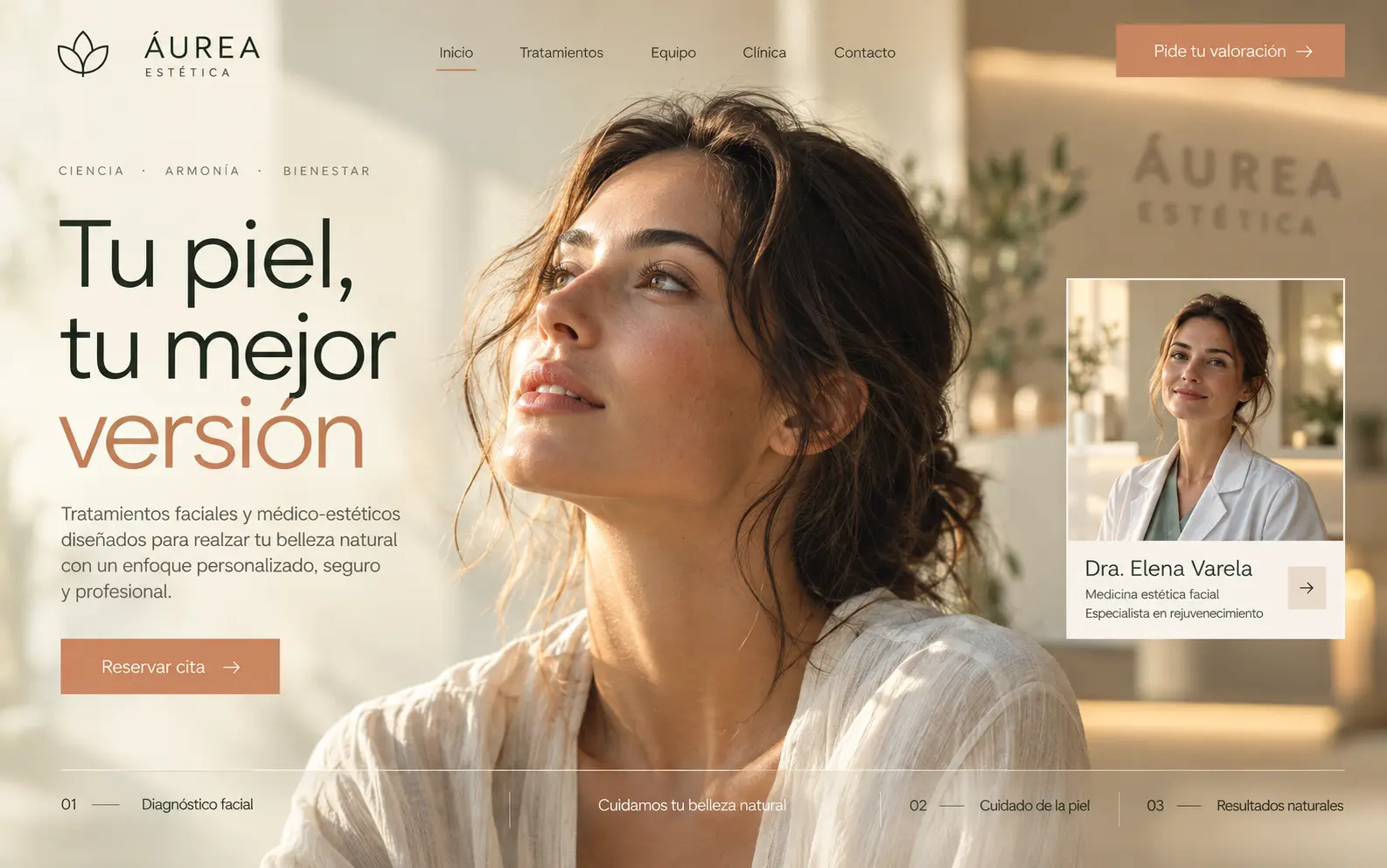 Diseño web para clínica de medicina estética y tratamientos faciales | Jesusmora.es