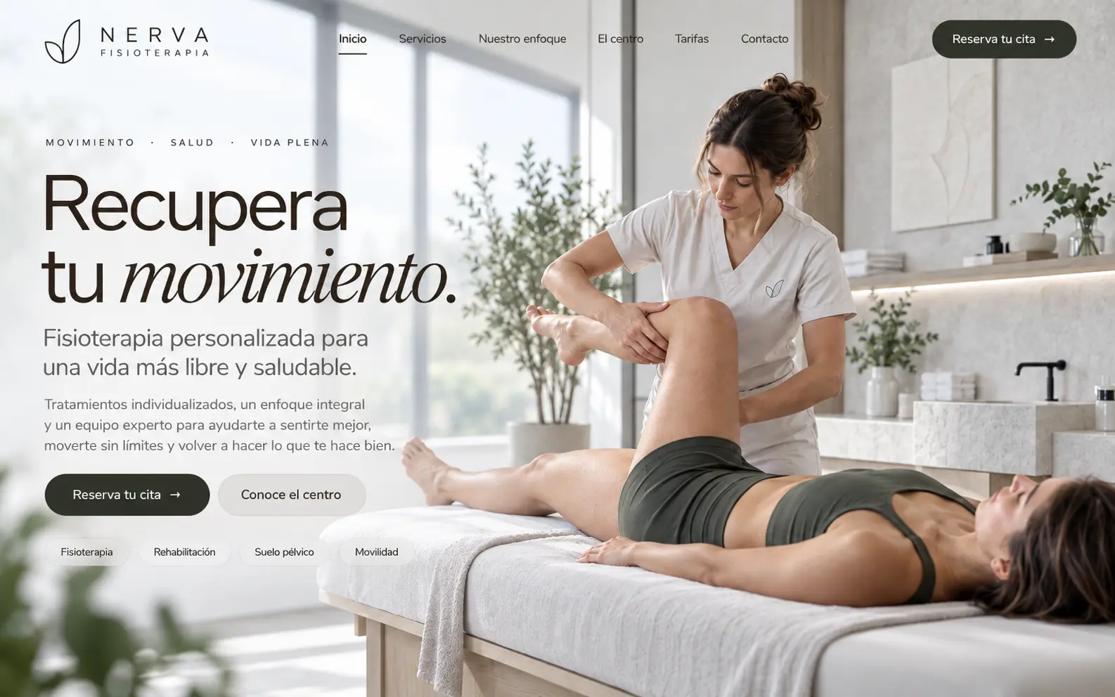 Diseño web minimalista para clínica de fisioterapia | Jesusmora.es