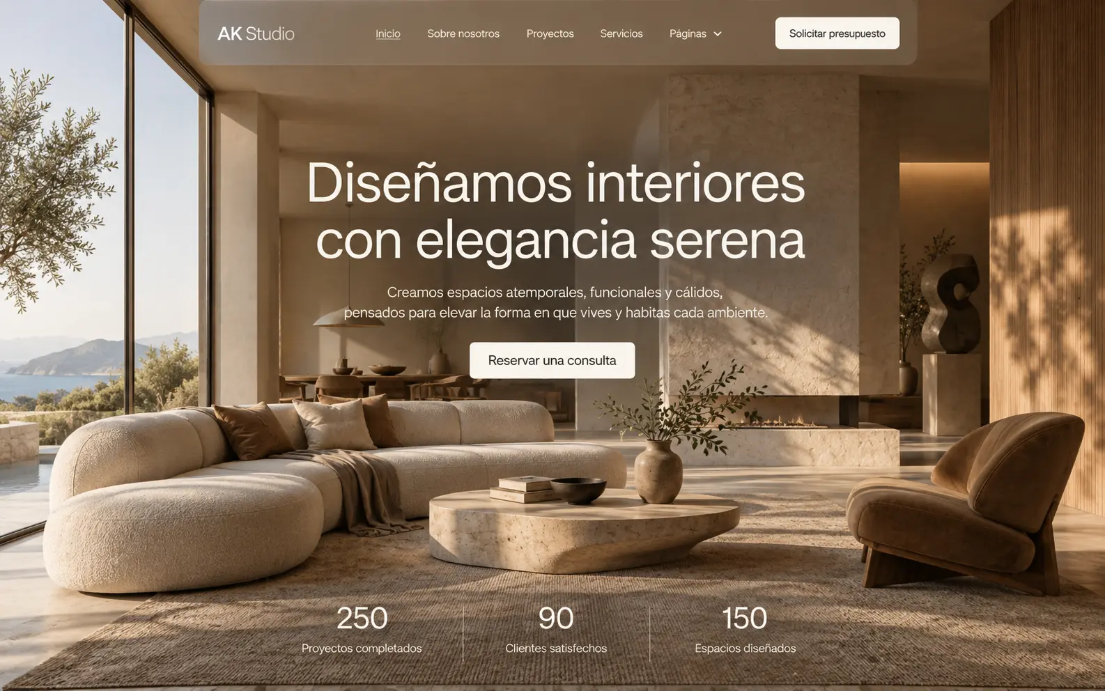 Diseño web para interioristas con proyectos de interiores diáfanos y luminosos | Jesusmora.es
