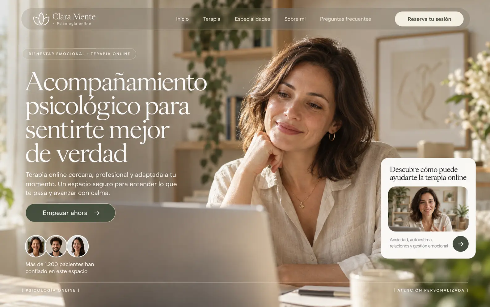 Diseño web para psicólogo y terapia online | Jesusmora.es
