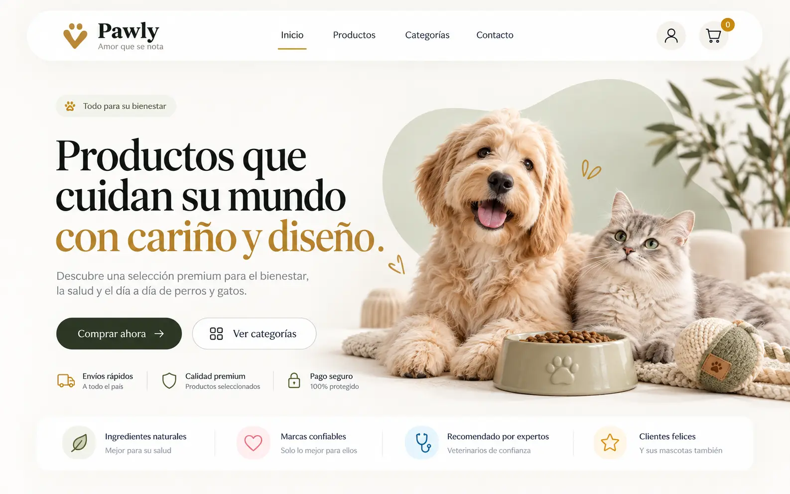 Diseño web para tienda y servicios de bienestar para mascotas | Jesusmora.es