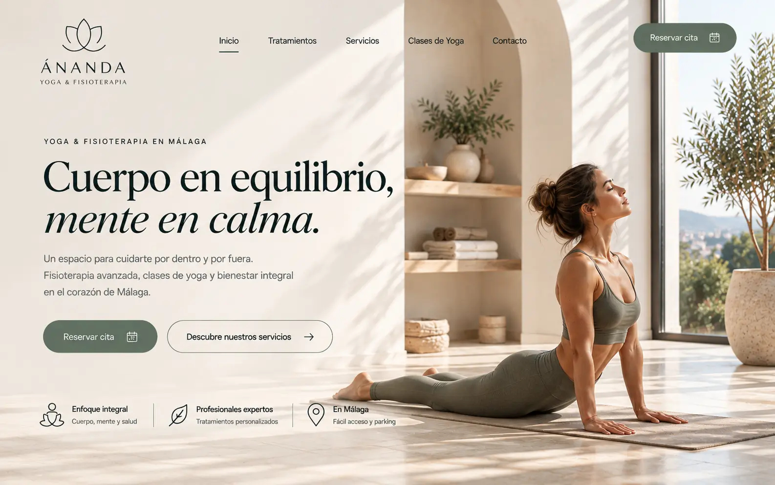 Diseño web para centro de yoga y fisioterapia en Málaga | Jesusmora.es